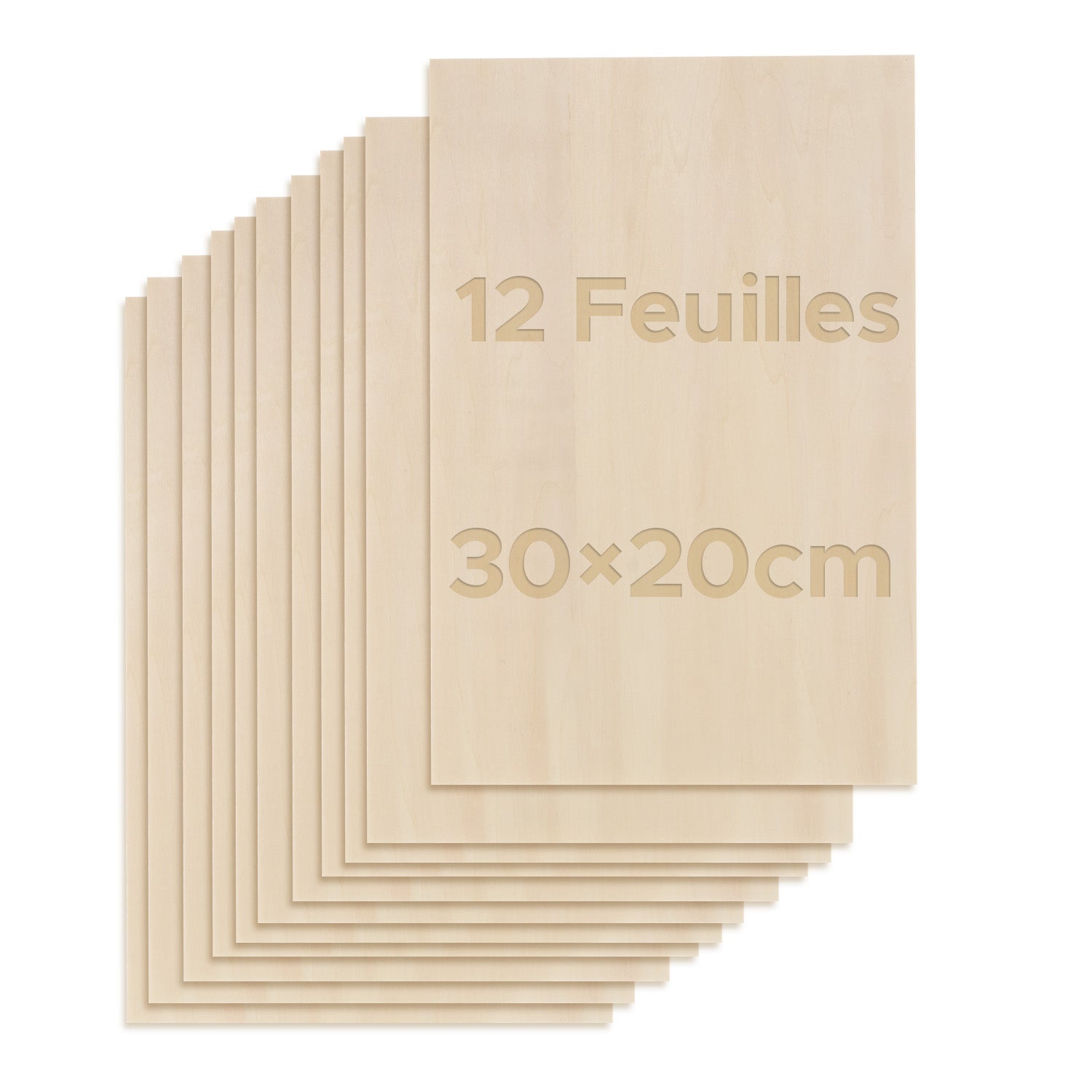 12 Feuilles de Contreplaqué de 3mm pour graveur laser - 300x200x3 mm – OMTech 12 Feuilles de Contreplaqué de 3mm pour graveur laser - 300x200x3 mm – OMTech