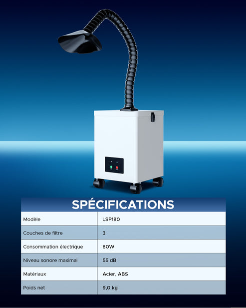 Extracteur de Fumée avec Filtre à 3 Couches et une Hotte d'Aspiration | LSP-0180