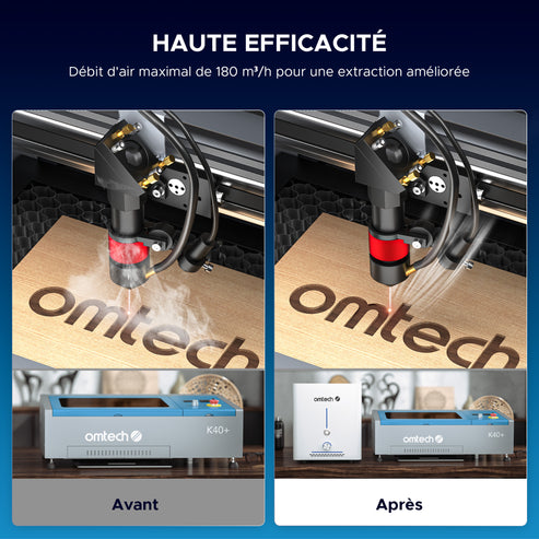Extracteur de fumée 60W avec filtre 2 couches pour découpeuse laser | LSP-0060