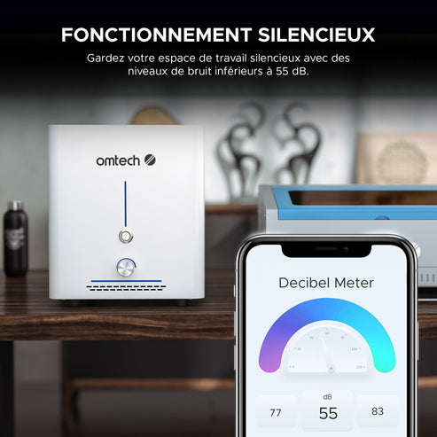 Extracteur de fumée 60W avec filtre 2 couches pour découpeuse laser | LSP-0060